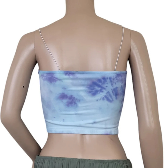 Free People Seamless Skinny Strap Tie Dye Lady Bug Purple Green Tank Top - Picture 2 of 2